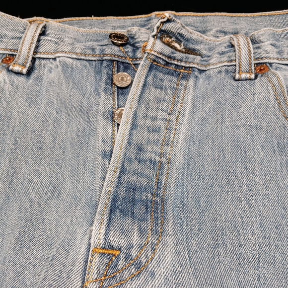 Men's Vintage Levi's '93 501 34x32 Button Front Red Tab Lt. Wash Denim Jeans EUC - Picture 15 of 16